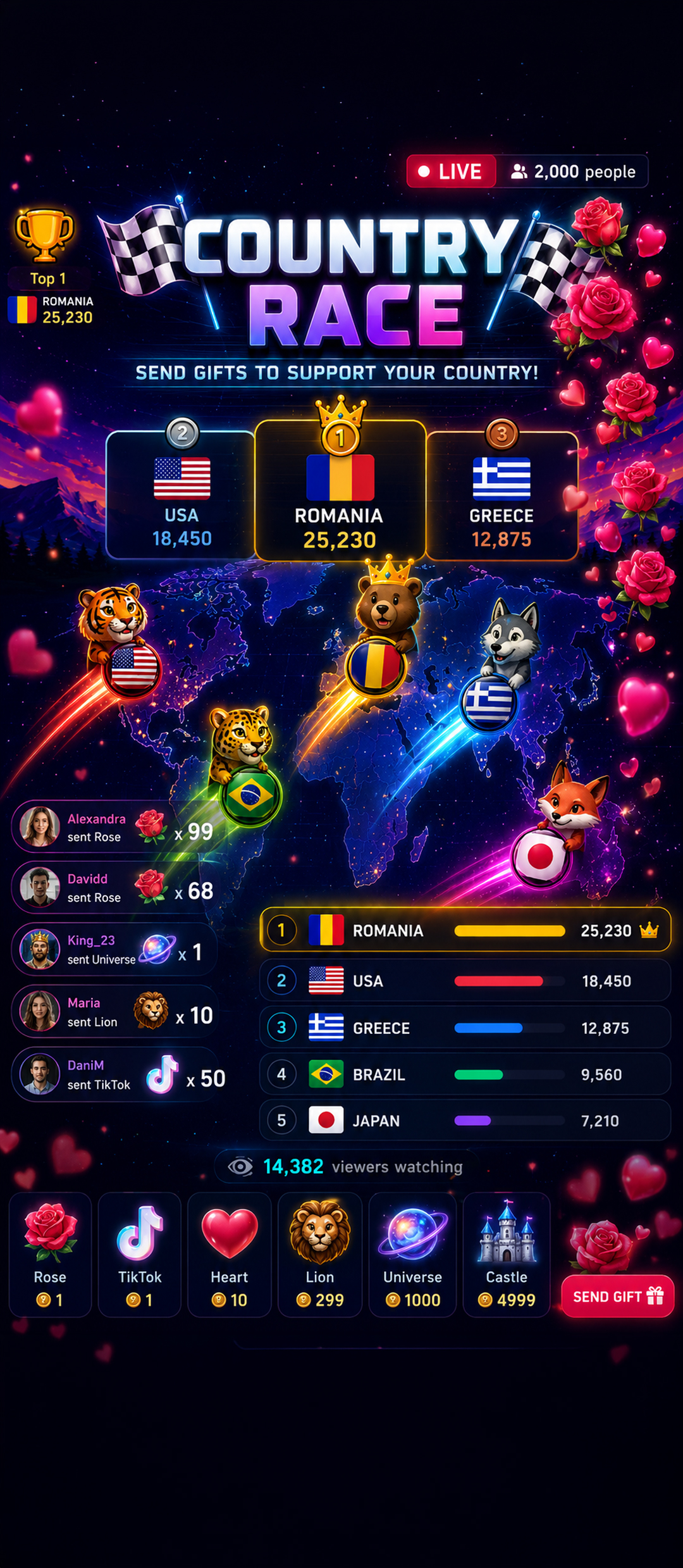 Country Race TikTok LIVE interactive racing game